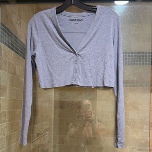 Katie J NYC Gray Tween Livi Cardigan (cropped)